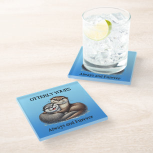 Dessous-de-verre En Verre Cute Otterly Yours Now et Furever