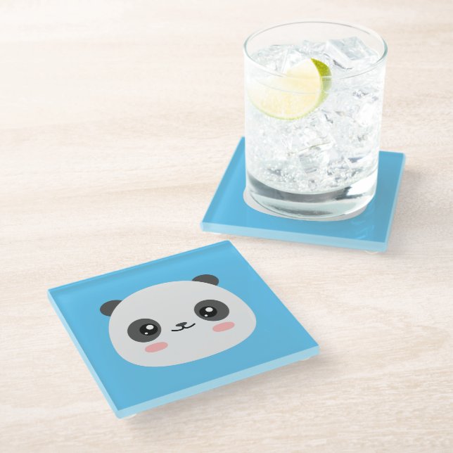 Dessous-de-verre En Verre Cute Panda (Incliné)