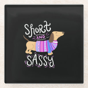 Dessous-de-verre En Verre Dachshund Court Et Sassy