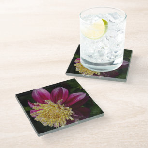 Dessous-de-verre En Verre Dahlia Anémone Rose Floral