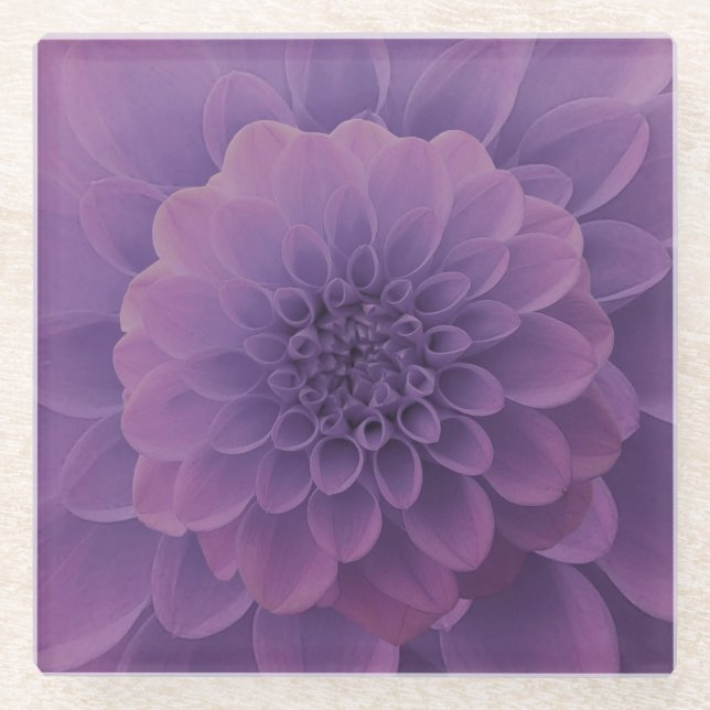 Dessous-de-verre En Verre Dahlia violet (Devant)