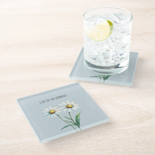 Dessous-de-verre En Verre Daisy Flowers Vivez dans le moment