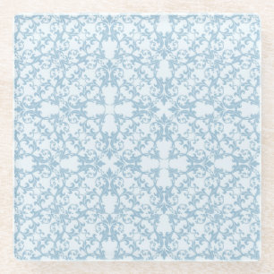 Dessous-de-verre En Verre Damassé bleu-clair