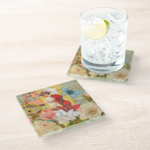 Dessous-de-verre En Verre Dame victorienne femme élégante riche illustration