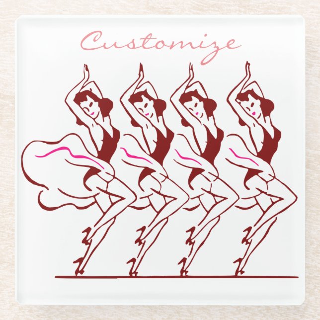Dessous-de-verre En Verre Dancing Girls Thunder_Cove (Devant)