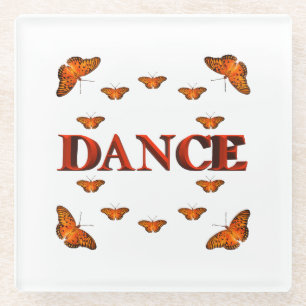 Dessous-de-verre En Verre Danse avec des papillons design