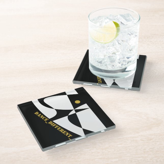 DESSOUS-DE-VERRE EN VERRE DANSE_DIFFÉRENTE_ (Incliné)