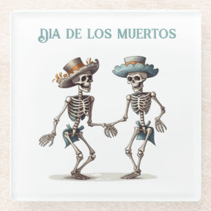 Dessous-de-verre En Verre Danse Éternelle Dia de los Muertos Calaveras