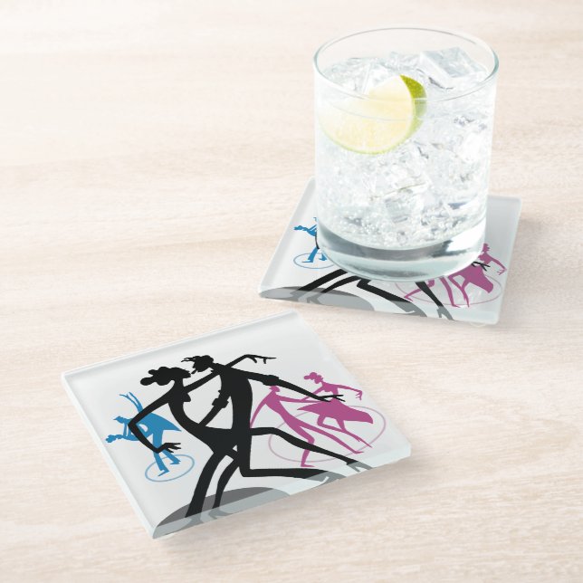 Dessous-de-verre En Verre Danse Swing (Incliné)