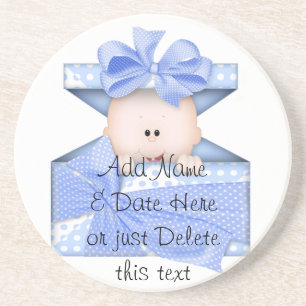 Dessous de verre en verre de Baby shower de garçon