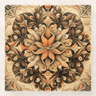 Dessous-de-verre En Verre Décor Brown orange beige Arrière - plan esthétique