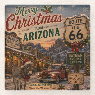 Dessous-de-verre En Verre Décor de boisson de Noël à Oatman Arizona