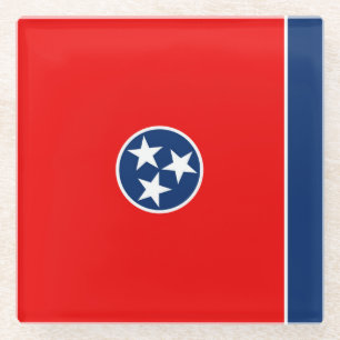 Dessous-de-verre En Verre Décor design du drapeau d'état du Tennessee