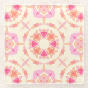 Dessous-de-verre En Verre Décor en pastel rose et tan étoile arc-en-ciel pou