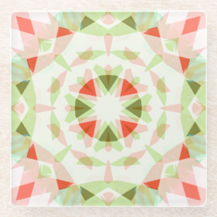 Dessous-de-verre En Verre Décor noir rouge rose étoile verte Boho Dopamine
