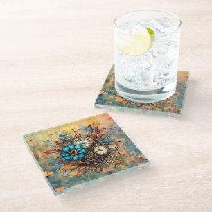 Dessous-de-verre En Verre Décoration florale Steampunk