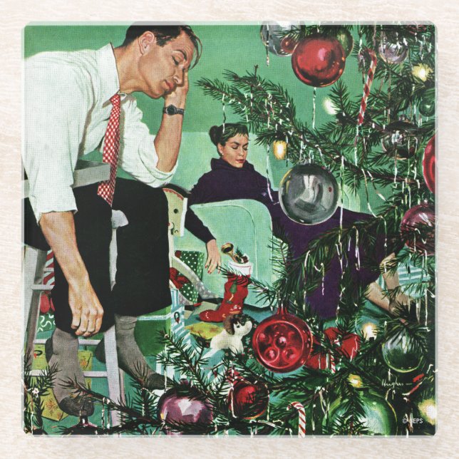 Dessous-de-verre En Verre Découpage de l'arbre (Devant)