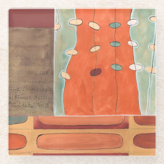 Dessous-de-verre En Verre Défilé abstrait des oeufs par Bruyère J Vess (Devant)