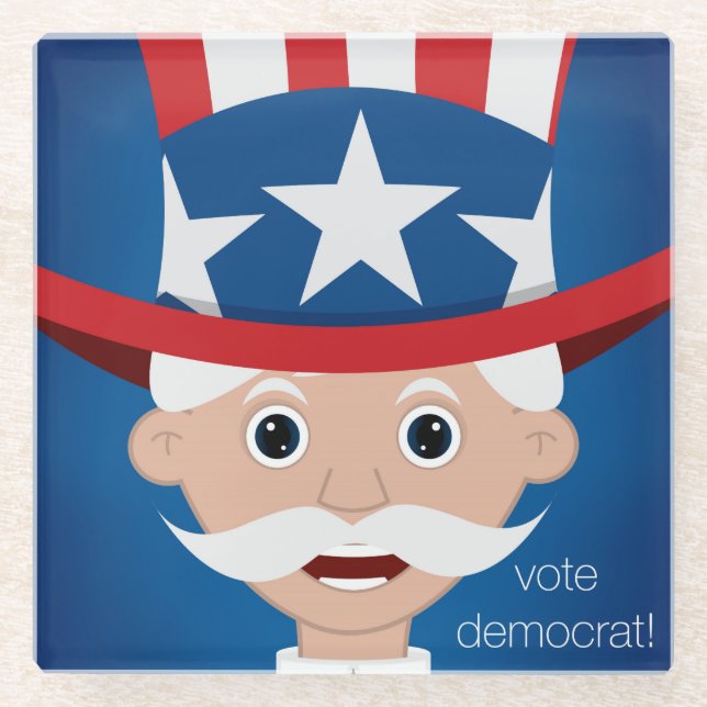 Dessous-de-verre En Verre Démocrate (Devant)