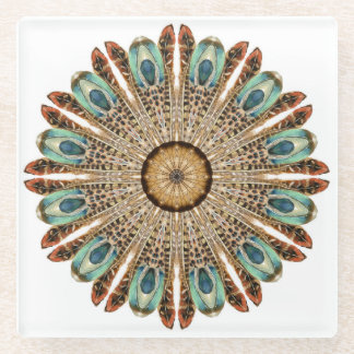 Dessous-de-verre En Verre Dentelles Mandala Aquarelle : Dentelles naturelles