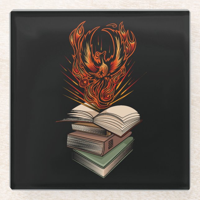 Dessous-de-verre En Verre Des Livres (Devant)