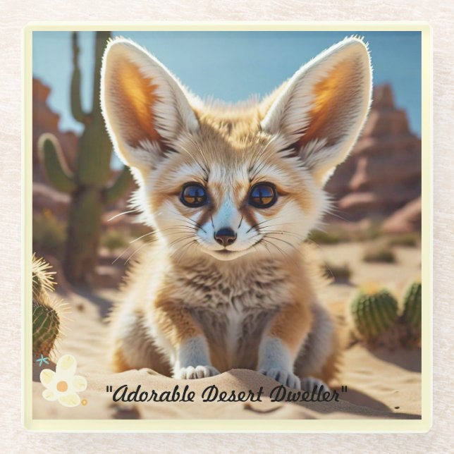 Dessous-de-verre En Verre "Desert Fox Graphic" (Devant)