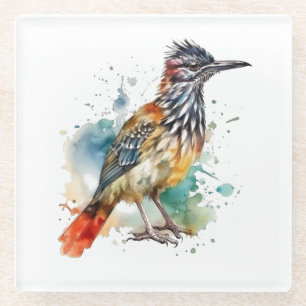 Dessous-de-verre En Verre Desert Spirit, Roadrunner en Aquarelle