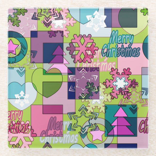 Dessous-de-verre En Verre Design de Noël (Devant)