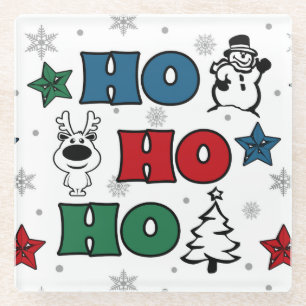 Dessous-de-verre En Verre Design de Noël Ho-Ho-Ho