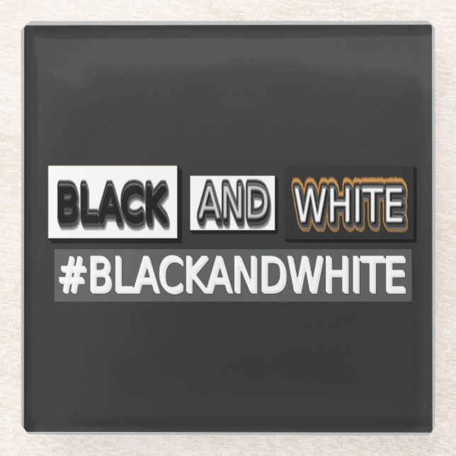 Dessous-de-verre En Verre Design d'expression mignon "#BLACKANDWHITE". Comma (Devant)