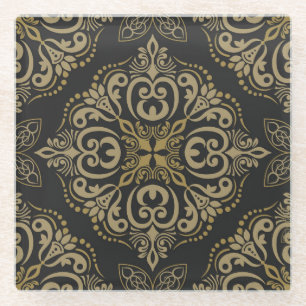 Dessous-de-verre En Verre Design floral transparent, vintage, botanique.