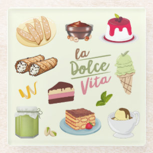 Dessous-de-verre En Verre Desserts Sucrés Italiens
