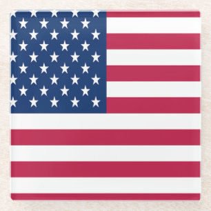 Dessous-de-verre En Verre Dessin de fierté de drapeau américain USA