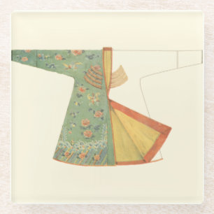 Dessous-de-verre En Verre Dessin de kimono demi-fini