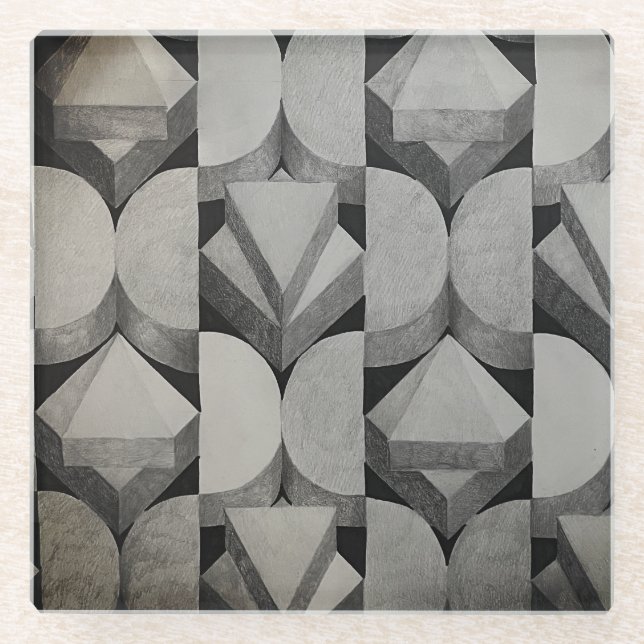 Dessous-de-verre En Verre Dessin Dessous de verre Abstrait (Devant)