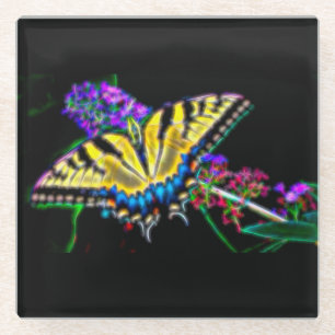 Dessous-de-verre En Verre Dessous de verre à papillon Swallowtail stylisé