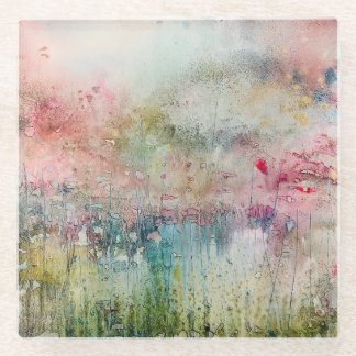 Dessous-de-verre En Verre Dessous de verre Abstrait à l'encre d'alcool