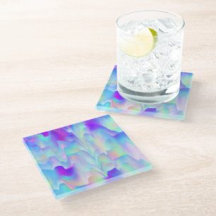 Dessous-de-verre En Verre Dessous de verre aurores boréales abstraites