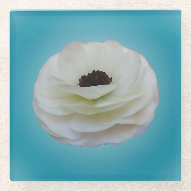 Dessous-de-verre En Verre Dessous de verre blancs en verre de fleur de (Devant)