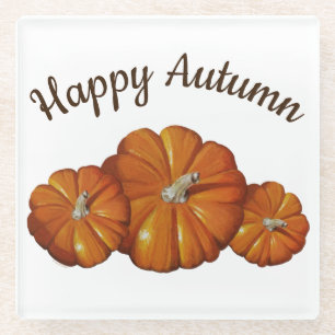 Dessous-de-verre En Verre Dessous de verre citrouille