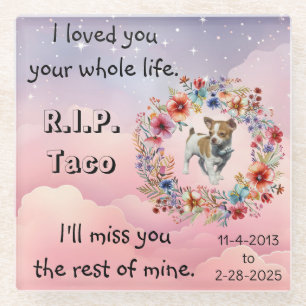 Dessous-de-verre En Verre Dessous de verre commémoratif en verre de chien ou