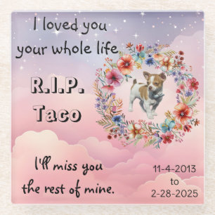 Dessous-de-verre En Verre Dessous de verre commémoratif en verre de chien ou