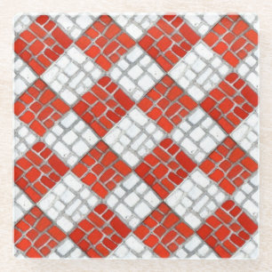 Dessous-de-verre En Verre DESSOUS DE VERRE de boisson en verre MOSAIC RED CH