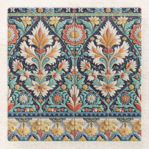 Dessous-de-verre En Verre Dessous de verre de la Frise Florale