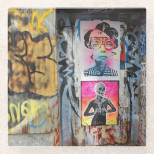 Dessous-de-verre En Verre Dessous de verre de la porte 4 de graffiti