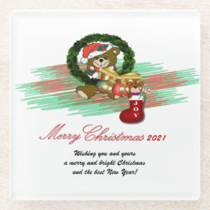 Dessous-de-verre En Verre Dessous de verre de Noël père Noël Joy Sock