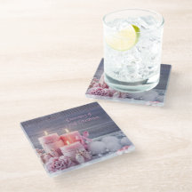 Dessous de verre de Noël rose