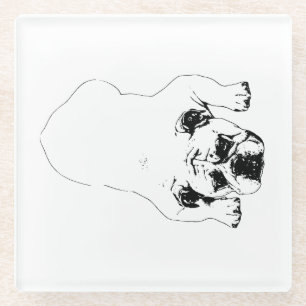 Dessous-de-verre En Verre Dessous de verre de table de cheer Bulldog