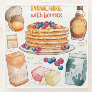 Dessous-de-verre En Verre Dessous de verre de verre de recette de gâteau