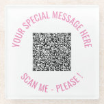 Dessous-de-verre En Verre Dessous de verre de verre de texte personnalisé QR<br><div class="desc">Choisissez Couleurs et Dessous de verre de verre de police avec votre code QR spécial Infos et texte personnalisé Dessous de verre / Cadeau en verre moderne personnalisé - Ajouter votre code QR - Image ou logo - photo / Texte - Nom ou autre information / message - Redimensionner et...</div>